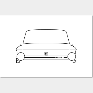 NSU Prinz 4 classic car black outline graphic Posters and Art